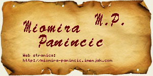 Miomira Paninčić vizit kartica